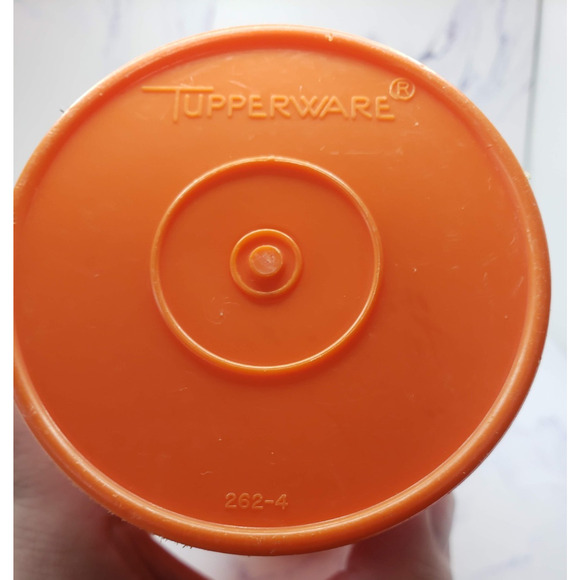 Vintage Tupperware Light Orange Picnic Pitcher 262-9 With Lid 603-4 - Picture 5 of 8